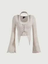 MOD Lettuce Trim Lace Up Front Asymmetrical Hem 2 In 1 Tee